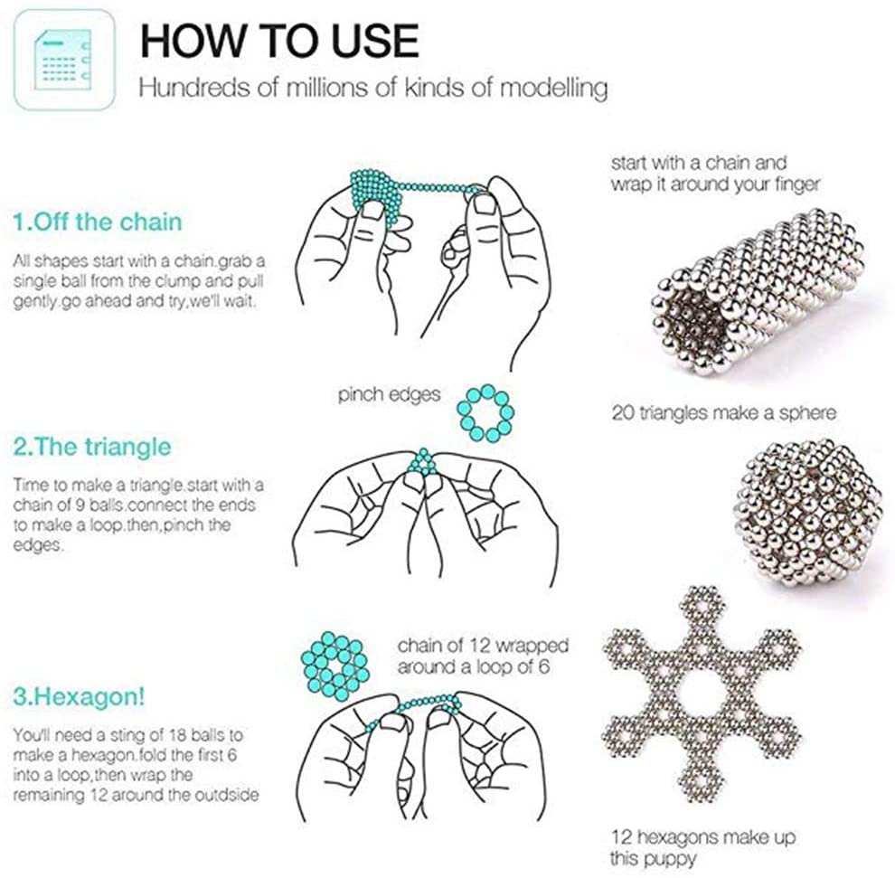 Magnetic Balls 5MM 512PCS!, Upgrade Multiple Shapes Desk Toys Putty Slime16+