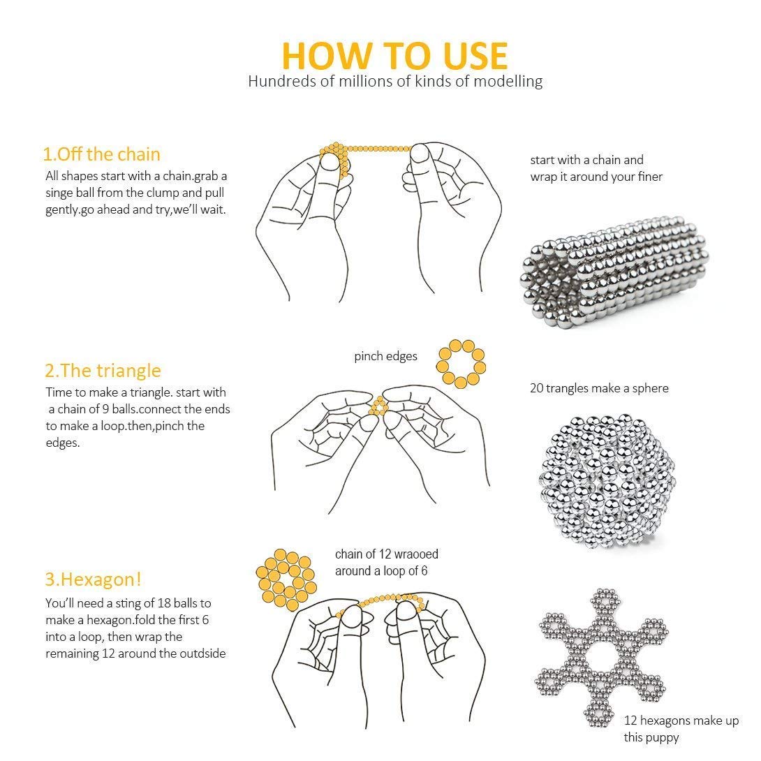 Magnetic Balls 5MM 216PCS! , Upgrade Multiple Shapes Desk Toys Putty Slime16+