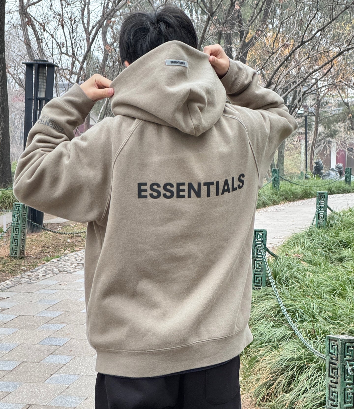 Fear of God Essentials Hoodie Dark Oatmeal SS22