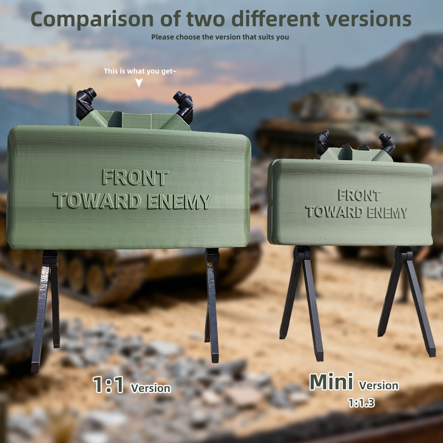 actoper M18A1 Claymore Mine Model Real Size 1:1 - Scale Precision Replica, Highly Detailed Static Display Collectible, Military Theme Decor for Enthusiasts & Hobbyists, Ideal Gift (1:1 Version)