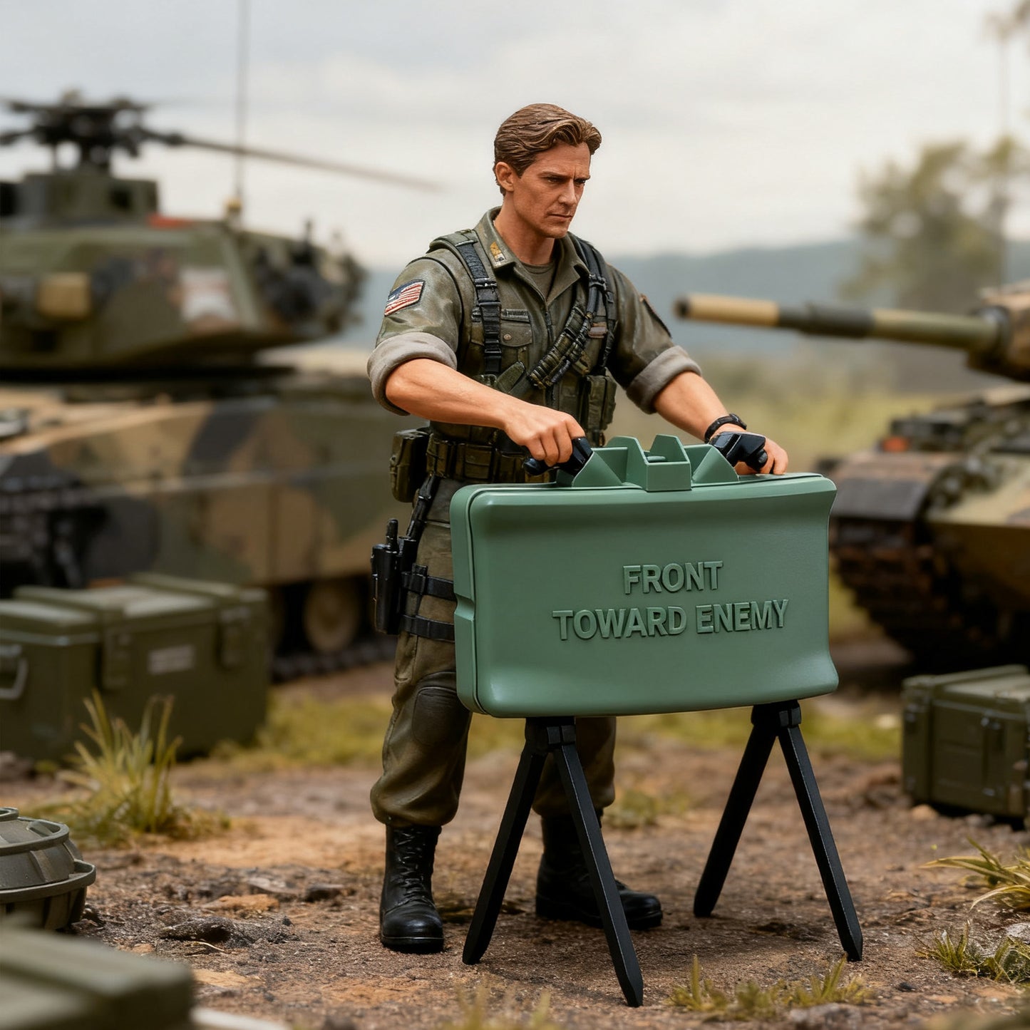 actoper 3D Print M18A1 Claymore Mine 【TOY】 Model Real Size 1:1 - Scale Precision Replica, Highly Detailed Static Display Collectible, Military Theme Decor for Enthusiasts & Hobbyists, Ideal Gift (1:1 Version)