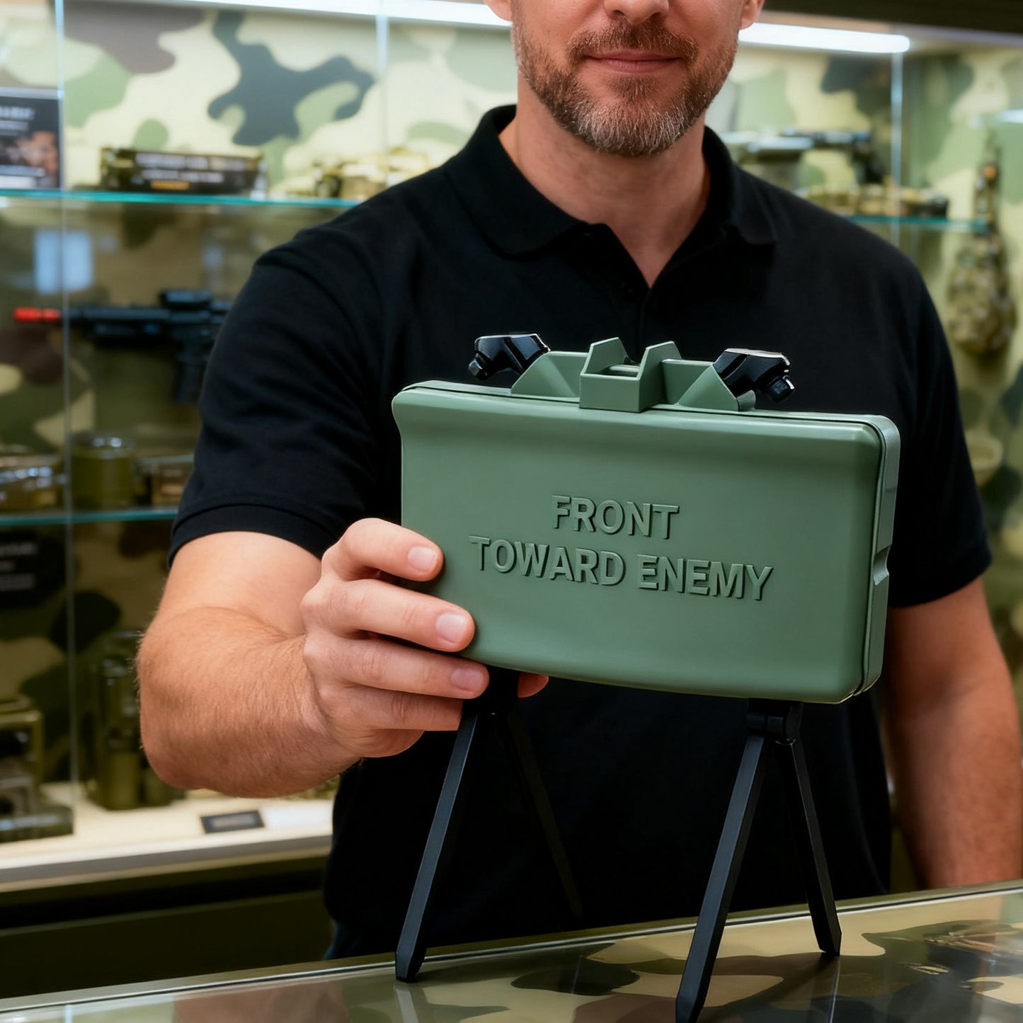 actoper 3D Print M18A1 Claymore Mine 【TOY】 Model Real Size 1:1 - Scale Precision Replica, Highly Detailed Static Display Collectible, Military Theme Decor for Enthusiasts & Hobbyists, Ideal Gift (1:1 Version)